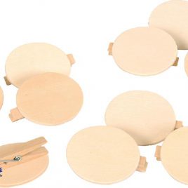 Holz-Buttons blanko zum Anstecken 10 Stück Für Namensschilder, Geschenke, den Adventskalender - Kisus e.K. - kinder, Spiel und Spaß - Bastelbedarf