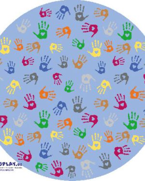 Teppich Hände Rund 200 cm Rote, grüne, gelbe Hände - Kisus e.K. - Kinder, Spiel und Spaß - kindergarten, krippe, kindergartenversand, kita, krippenausstattung