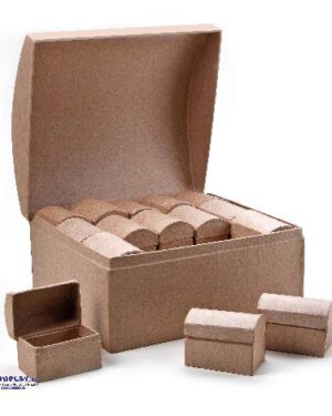 Karton-Schatztruhe 30 in 1 Set 30 Mini-Schatztruhen ... und eine große zum Bemalen und Bekleben - Kisus e.K. - Kinder, Spiel und Spaß - großhandel bastelbedarf für kitas