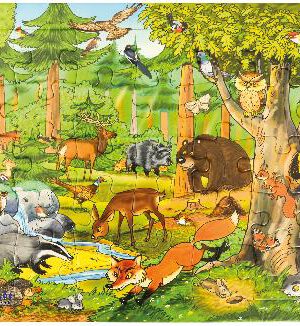 Puzzle Wald Scheue Wildtiere friedlich beisammen - Kisus e.K. - Kinder, Spiel und Spaß