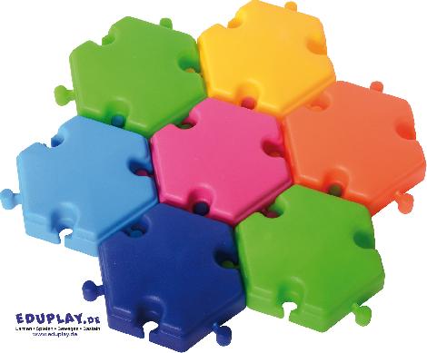 Hexagon Bausteine 96-tlg. Sechseckige Bausteine mit Verbinder - Kisus e.K. - Kinder, Spiel und Spaß