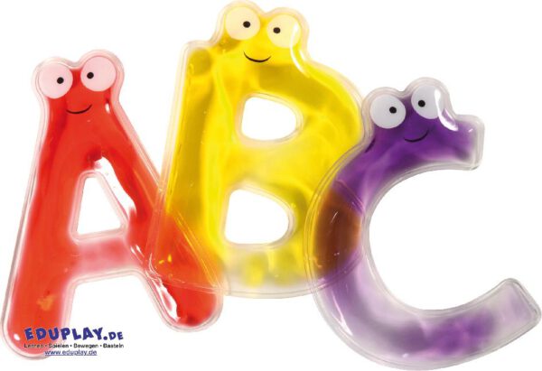 Flüssigkeitsformen ABC 26 Teile Buchstaben zum Begreifen ... Mit diesen handschmeichelnden, mit farbigem Gel gefüllten Formen wird das Alphabet-Lernen und Buchstabieren-Üben zum Kinderspiel und stimuliert zugleich die Sinne. Kisus e.K. - Kinder, Spiel und Spaß