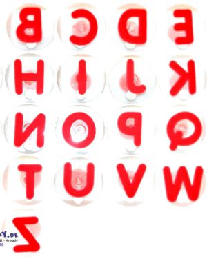 Riesenstempel Großbuchstaben 26er Set rot Beim Basteln spielerisch das ABC lernen ... Ob auf Papier oder Stoff gestempelt - damit prägen sich die Buchstaben im Kopf besser ein. Für Namens-Taschen, Türschilder, Wegweiser...