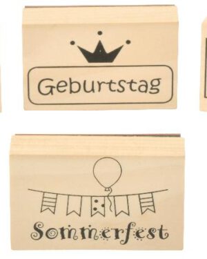 Kartenstempelset Feste Kinder, die noch nicht schreiben können ... stempeln ihre Glückwünsche, die Einladung oder Grüße jetzt ganz einfach auf die Karte. Allen anderen macht es natürlich auch riesigen Spaß.