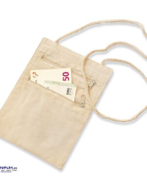 Baumwoll-Umhängegeldbeutel Brusttasche mit zwei Fächern ... Unter der Kleidung sind die wichtigen Utensilien wie der Haustürschlüssel oder Geld sicher und unsichtbar für Dritte aufbewahrt.