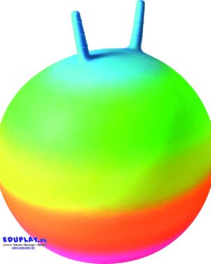 Regenbogen-Hüpfball Gute-Laune-Hüpfball ... Der Regenbogen-Hüpfball ist ein echter Hingucker - damit will bestimmt jedes Kind einmal hopsen und Spaß haben. An den Griffen kann man sich auch für große Sprünge gut festhalten. Stärkt die Beinmuskulatur, Koordination und den Gleichgewichtssinn. - Kisus e.K. - Kinder, Spiel und Spaß - kindergarten, kita, krippe, sportverein ausstattung