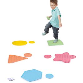 Sensorik Silikonmatten klein Strukturierte Matten zum Fühlen mit Händen und Füßen ... Die Matten in verschiedenen Formen und Größen haben unterschiedliche Strukturen: ringförmig, gestreift, genoppt, pyramidenförmig oder igelstachelig. Mit ihnen können immer wieder neue Sensorik-Pfade gelegt werden - Kisus e.K. - Kinder, Spiel und Spaß - Kindergarten KITA ausstattung