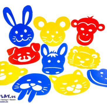 Stencil Tiermasken Set mit 10 riesigen abwaschbaren Maskenschablonen aus Kunststoff