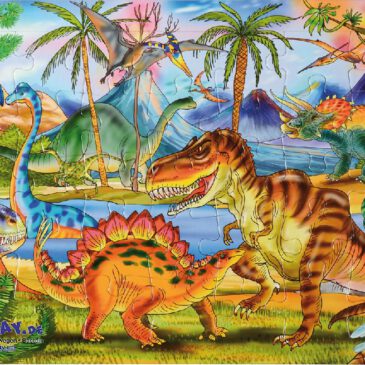 Puzzle Dinosaurier Ganz viel zu entdecken ... gibt es auf diesen wunderschön illustrierten Puzzles. 35 Teile.