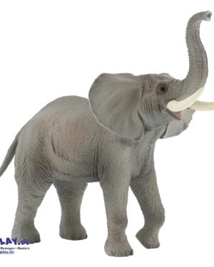 Elefant Spielfigur Es gibt zwei Arten von Elefanten: ... den Indischen Elefanten und den Afrikanischen Elefanten. Der Afrikanische Elefant hat im Vergleich zum Indischen Elefanten viel größere Ohren. Mit Hilfe ihres Rüssels und den Stoßzähnen graben Elefanten in der Trockenzeit auf der Suche nach Wasser tiefe Löcher. Elefanten ernähren sich ausschließlich von Pflanzen, z.B. Heu, Grünfutter, Laub, Baumrinde, Wurzeln und Früchte. Pro Tag essen sie etwa 170 kg frische Pflanzen. Ihr Wasserbedarf ist mit 100 Liter pro Tag sehr hoch und überlebenswichtig. Die PVC-freie Spielfigur ist naturgetreu von Hand bemalt. Mit dem Gütesiegel SPIEL GUT ausgezeichnet.