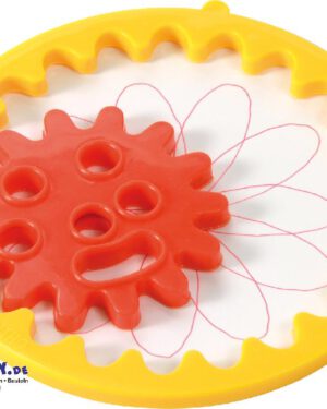 Mandala-Kreisel 2-teilig 10,5 cm 6er Set Kinderleicht Mandalas malen ... Nur sieben Umdrehungen im Zahnrad braucht es, um eine wunderschöne Mandala-Blume zu malen. Je nach Position des Stiftes im roten Zahnrad ergeben sich unterschiedliche Radien und somit verschiedene Mandalas.