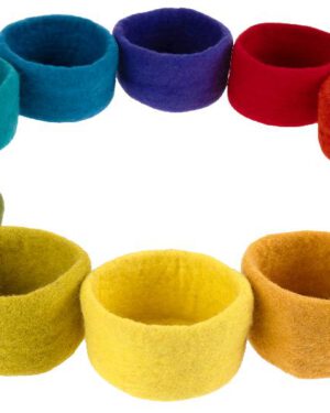 Filzschalen 12 Monate 12er Set Weiche, in 12 Farben erhältliche ... Filzschalen zum Aufbewahren von allerlei Material... farbig passend zum Filzteppich.