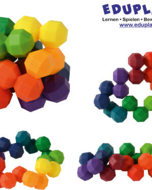 Regenbogen Knobelball Bunt, beweglich und faszinierend! ... Aus 20 miteinander verbundenen, eckigen Bällchen in leuchtenden Farben lassen sich immer neue Formen gestalten - ob Ball, Ring oder Schlange. Der Regenbogen Knobelball lädt zum Tüfteln, Drehen und Entdecken ein und fördert spielerisch Kreativität und Fingerfertigkeit.