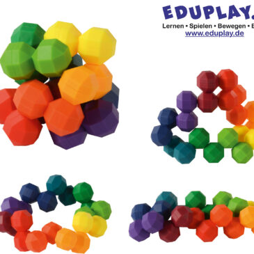 Regenbogen Knobelball Bunt, beweglich und faszinierend! ... Aus 20 miteinander verbundenen, eckigen Bällchen in leuchtenden Farben lassen sich immer neue Formen gestalten - ob Ball, Ring oder Schlange. Der Regenbogen Knobelball lädt zum Tüfteln, Drehen und Entdecken ein und fördert spielerisch Kreativität und Fingerfertigkeit.